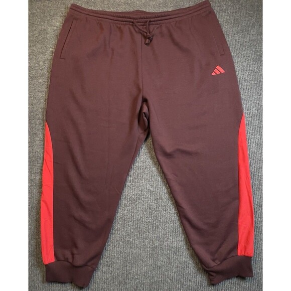 adidas Men Size 4XL Essentials Colorblock Pants Fleece Joggers Aurora Ruby NEW - Picture 4 of 11